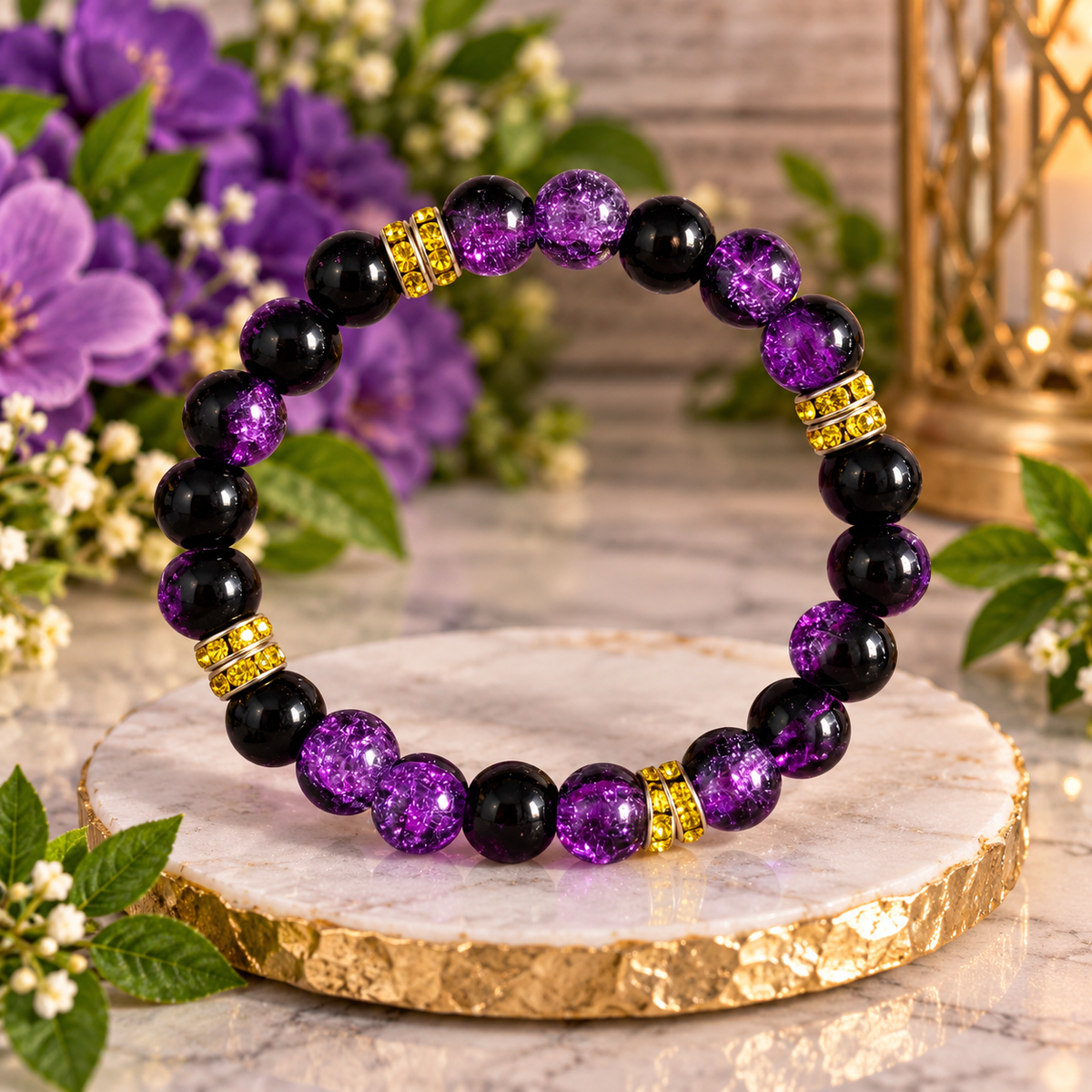 Purple & Black Sparkle Bracelet