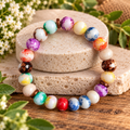 Colorful Marbled Beaded Bracelet