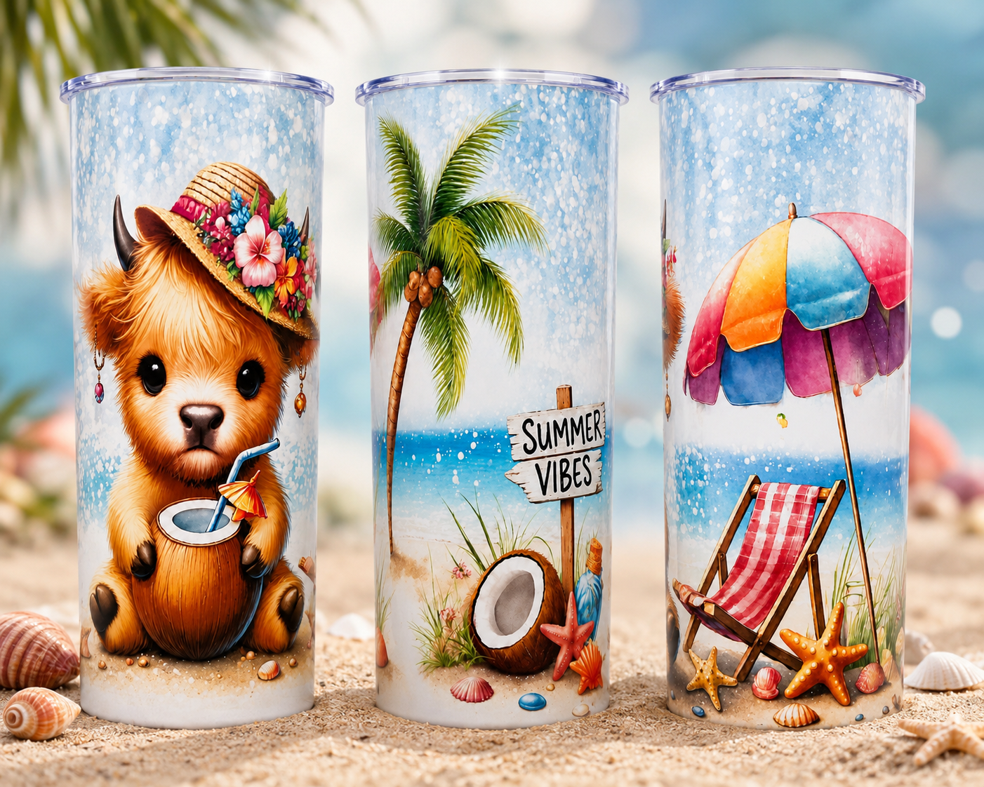 Highland Cow Summer Vibes 20 oz Tumbler