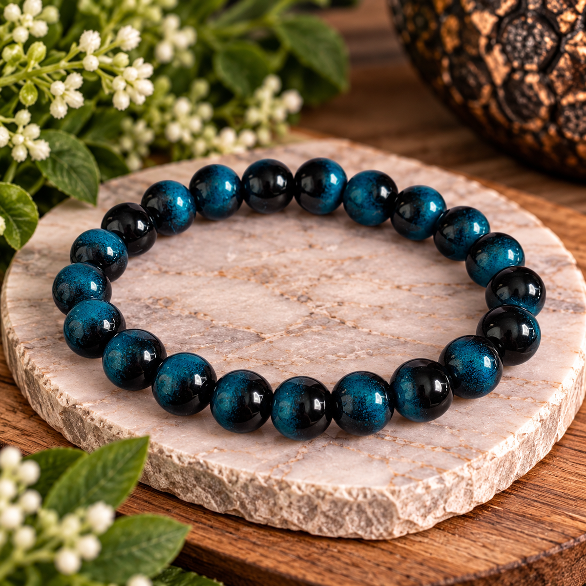 Turquoise Tiger Eye Beaded Bracelet
