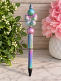 Iridescent Butterfly Beaded Pen