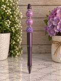 Purple Sparkle Beaded Pen