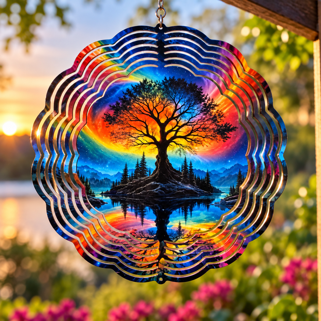 Rainbow Tree of Life Wind Spinner