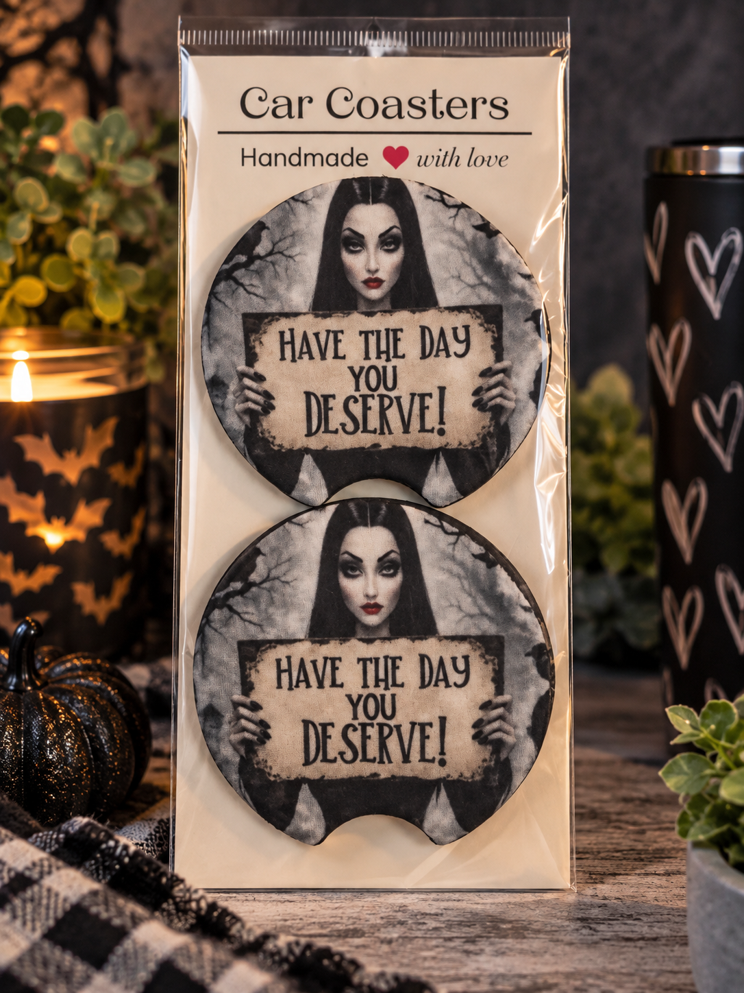 Have the Day You Deserve Car Coasters