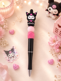 Kuromi Inspired Beaded Pen