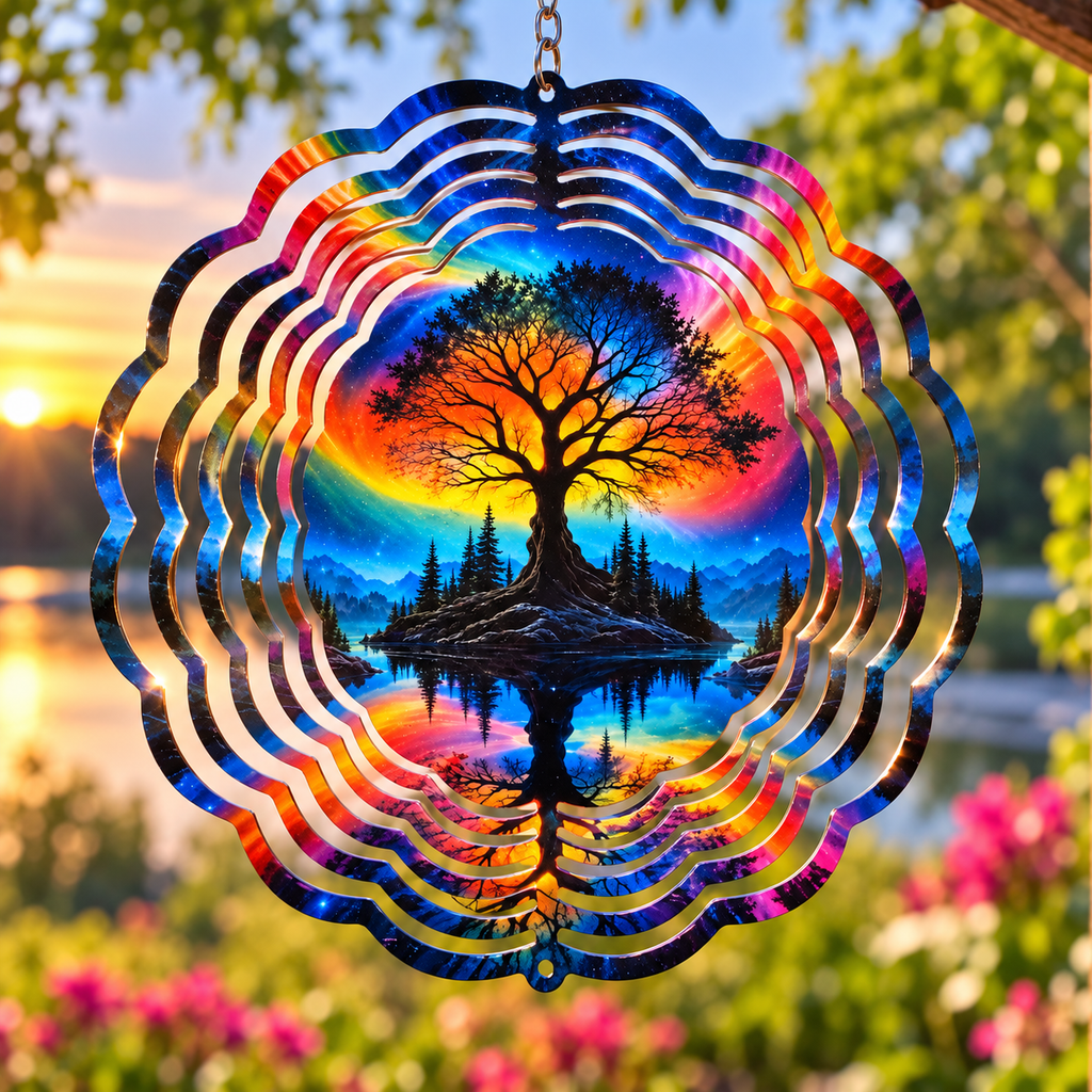 Rainbow Tree of Life Wind Spinner