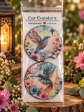 Colorful Hummingbird Car Coasters
