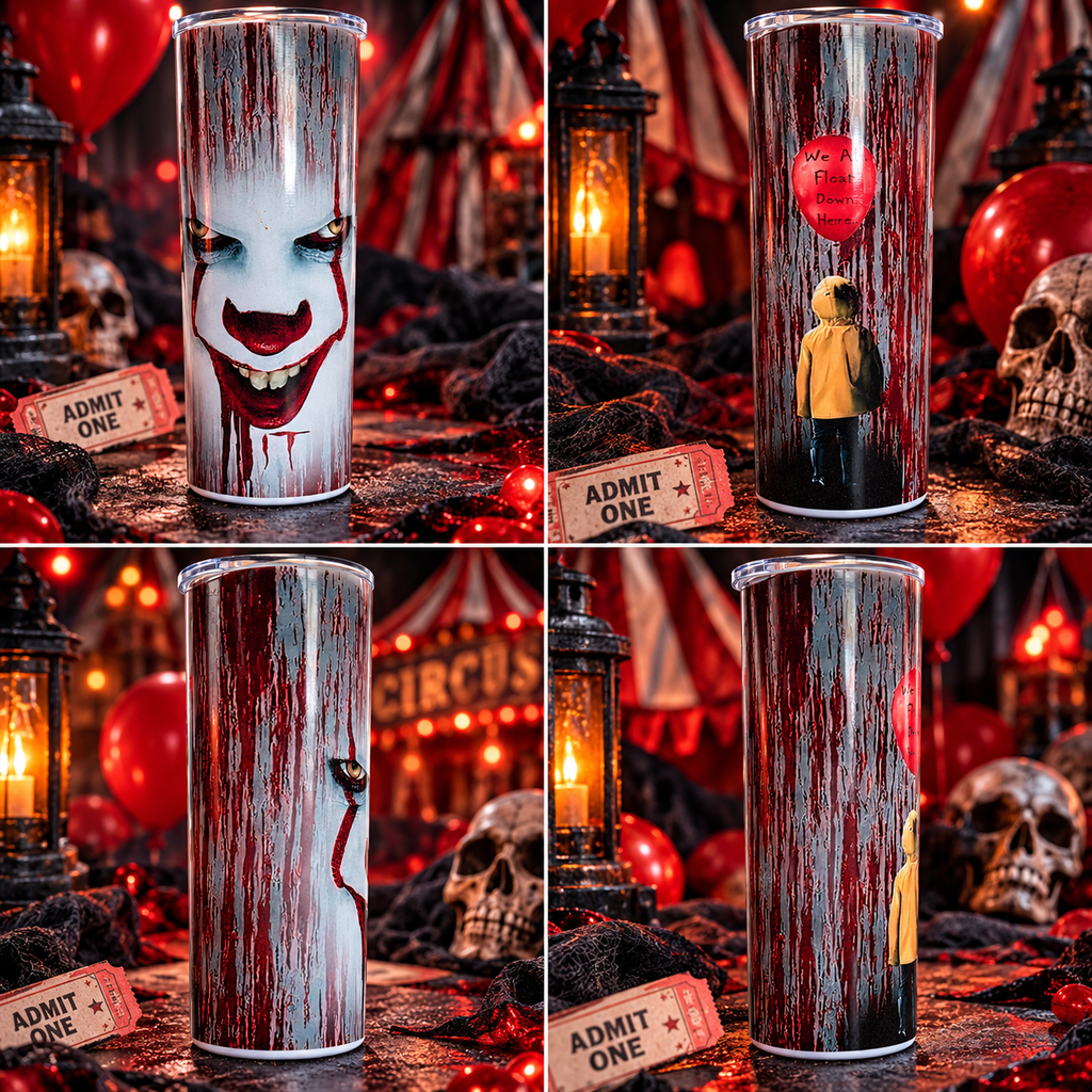 Creepy Clown 20 oz Skinny Tumbler
