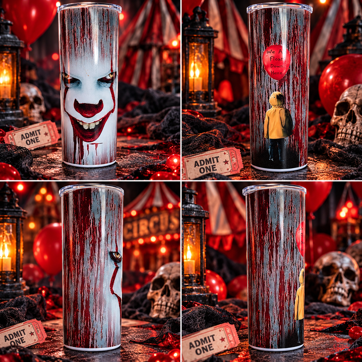 Creepy Clown 20 oz Skinny Tumbler